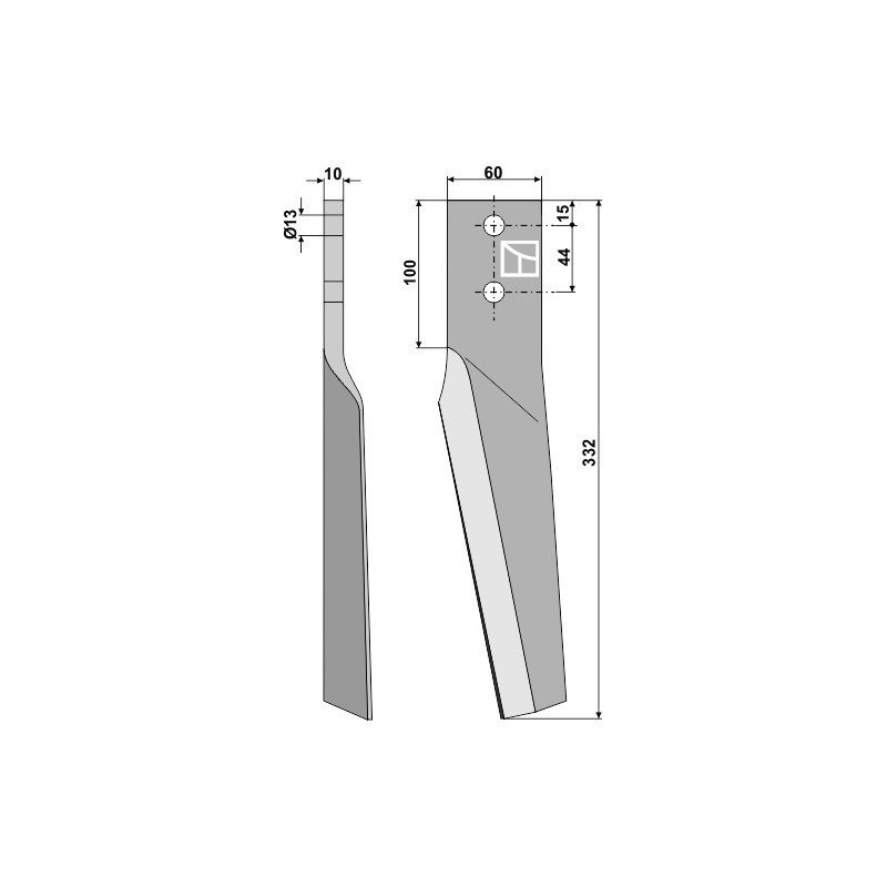 Dent pour herses rotatives, modèle droit - Dondi - 6226031
