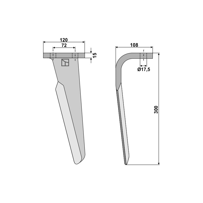 Dent pour herses rotatives, modèle gauche - Celli - 6226041