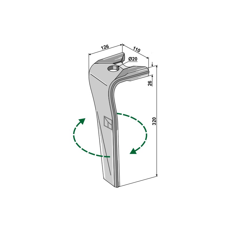 Dent pour herses rotatives, modèle droit - Kuhn - 52596410