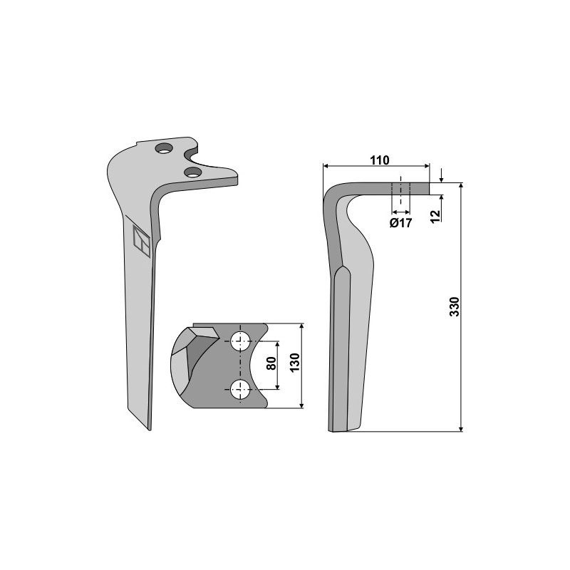 Dent pour herses rotatives, modèle gauche - Amazone - 6808400