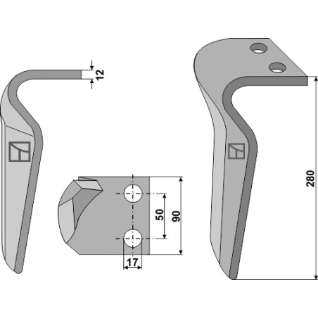 Dent pour herses rotatives, modèle droit - Landsberg - E010146