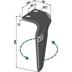 Dent pour herses rotatives, modèle gauche - Breviglieri - 0088310S