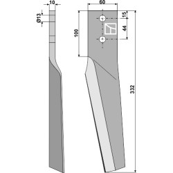 Dent pour herses rotatives, modèle droit - Maschio / Gaspardo - 10100262