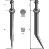 Dents de herse en acier au bore avec collet carré - AG002896