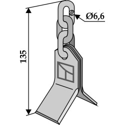 Couteau-Y avec chaîne à 3 maillons (RK 2 1/2 B) - Bomford - 01.086.06