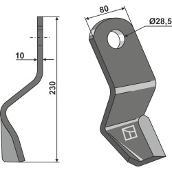 Couteau - modèle gauche - Sauerburger - 0.004.10.49212