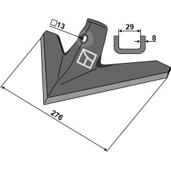 Soc triangulaire 276mm - Farmet Kompaktomat - 3000236