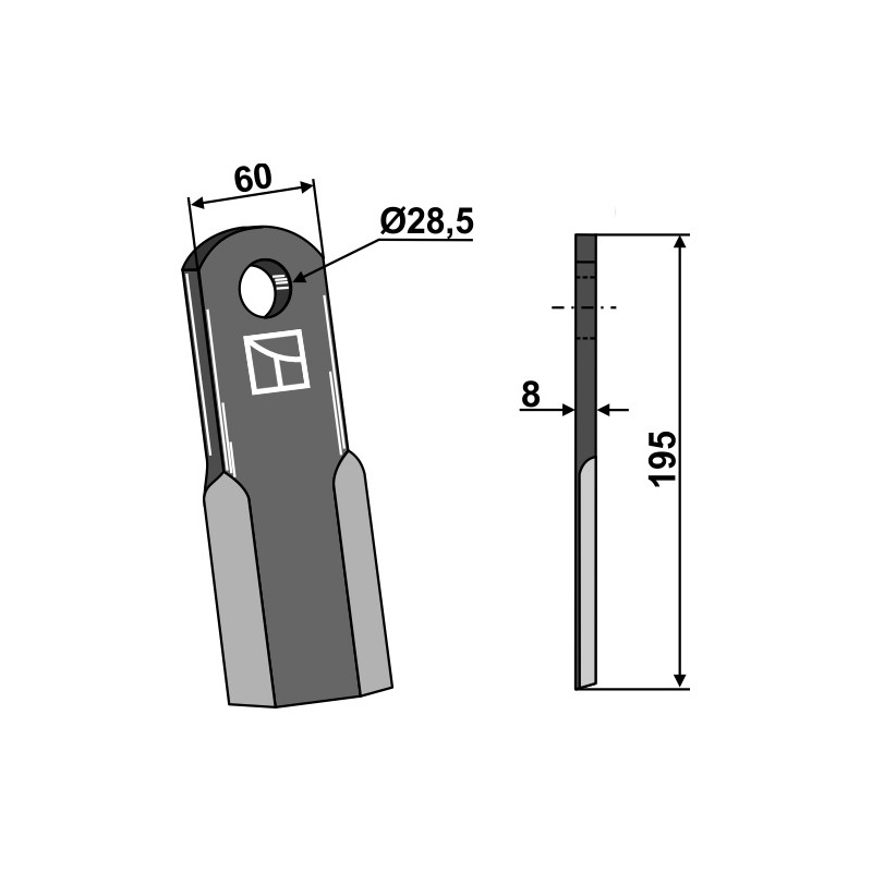 Couteau droit - Berti - CD6008F28