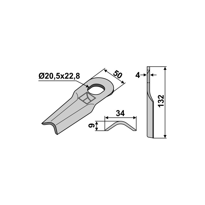 Couteau pour faucheuse - Freudendahl (J.F.) - 1380-0013 / 1122330