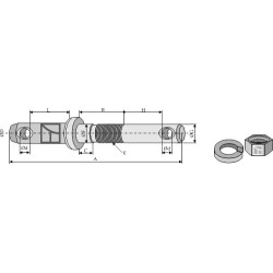 Piton pour barres de poussée et barres inférieures - AG011195
