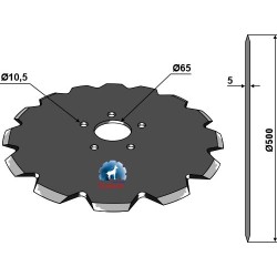 Coutre pour charrue Ø500x5 - Kuhn - 110027