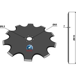 Coutre pour charrue Ø610x7 - Rabe - 7209.03.01