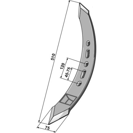 Pointe twist - modèle gauche - Kongskilde - 71209026520