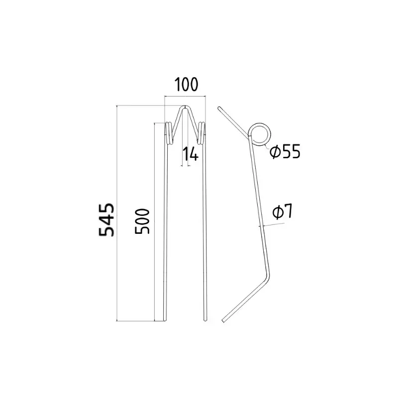 Dent de Herse Etrille Carré 50400317 - Adaptable