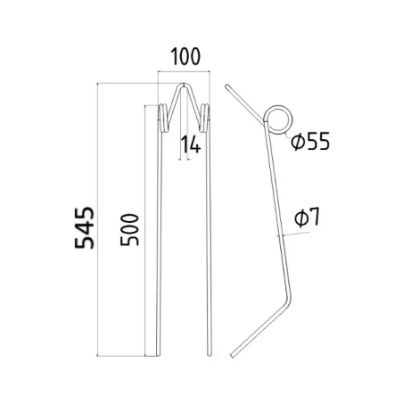 Dent de Herse Etrille Carré 50400317 - Adaptable