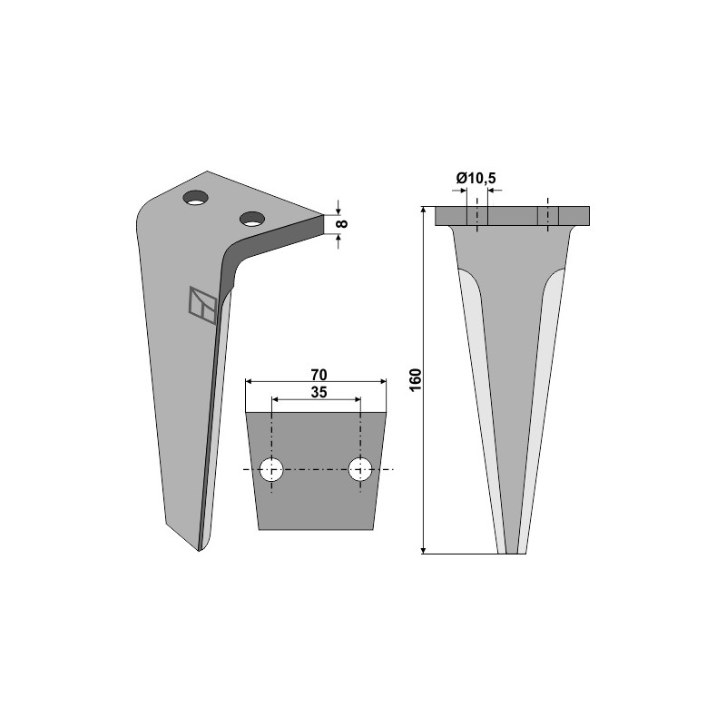 Dent pour herses rotatives - Lipco - 60000-1