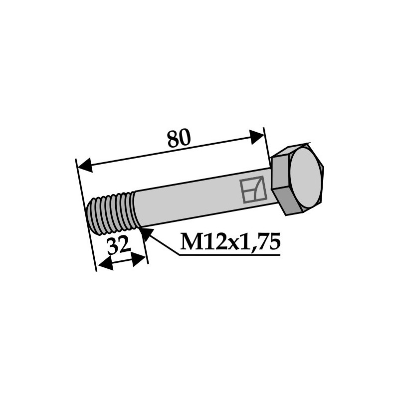 Boulon avec écrou frein - M12x1,75 - 10.9 - Dücker - 901012019
