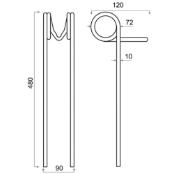 Dent peigne  pour cultivateur Carré Pentasol 90054112