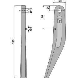 Dent pour herses rotatives 335mm - Amazone - 6122300 - 615207030400