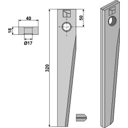 Dent pour herses rotatives pour Serie HR 1000 - Kuhn - 52503700