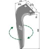 Dent pour herses rotatives 300mm, droit - Falc - 522036