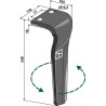 Dent pour herses rotatives 340mm, gauche - Dowdeswell - 820381