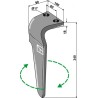 Dent pour herses rotatives 340mm, droit - Regent - EB0200001