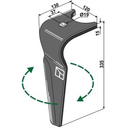 Dent pour herse rotative 335mm, droit - Amazone - 962337