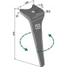 Dent pour herses rotatives 415mm, gauche - Amazone - 952775