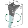Dent pour herses rotatives (DURAFACE) 330mm, droit - Amazone - 6170300