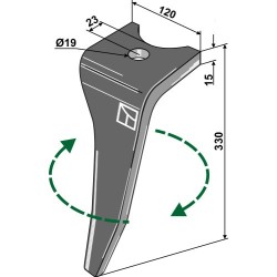 Dent pour herse rotative 330mm, droit - Amazone - 976749