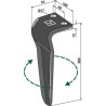 Dent pour herses rotatives 300mm, droit - Alpego - D01270