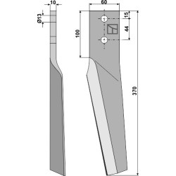 Dent pour herses rotatives 370mm, droit - Maschio / Gaspardo