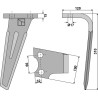 Dent pour herses rotatives 310mm, droit - Schmotzer