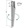 Dent pour herses rotatives 385mm, droit - Eberhardt - 301896