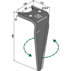 Dent pour herse rotative 345mm, gauche - Amazone - 6804400