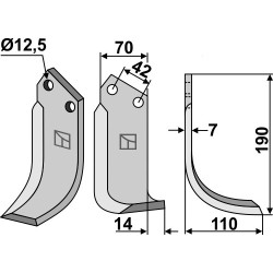 Couteau 190x70mm, droit - Tortella - 2985600