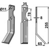 Dent rotative 255x35mm, droit - Simon