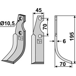 Couteau 195x45mm, droit - S.E.P. - 115 / 210398