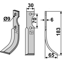 Couteau 183x30mm, droit - S.E.P. - 15-40-50 / 209376