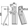 Dent rotative 225x60mm, gauche - Renter L.M.T. - RTG