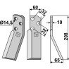 Dent rotative 208x60mm, droit - Renter L.M.T. - RTP-RTX