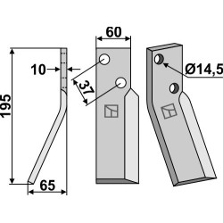 Dent rotative 195x60mm, gauche - Renter L.M.T. - RTM-RTO