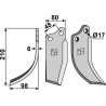 Couteau 210x80mm, gauche - Agromet - 150002001
