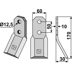 Dent rotative 170x60mm - Pegoraro - 5329
