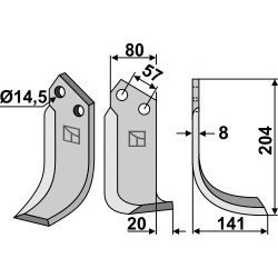 Couteau 204x80mm, droit - Pegoraro - 4585