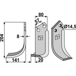 Couteau 204x80mm, gauche - Pegoraro - 4586