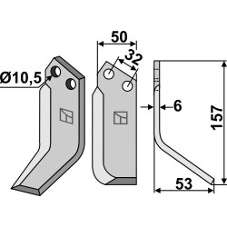 Couteau 157x50mm, droit - Pasquali - 588-F 912/923 - 500110