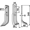 Couteau 245x35mm, droit - Pasquali - AX 20/21 (599)