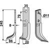 Couteau 245x35mm, gauche - Pasquali - AX 20/21 (599)
